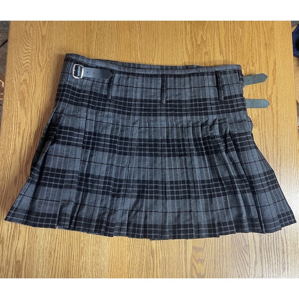 Atlanta Kilt Men's Acrylic Wool Black Gray Tartan 6 To 8 Yards Scottish Waist 48